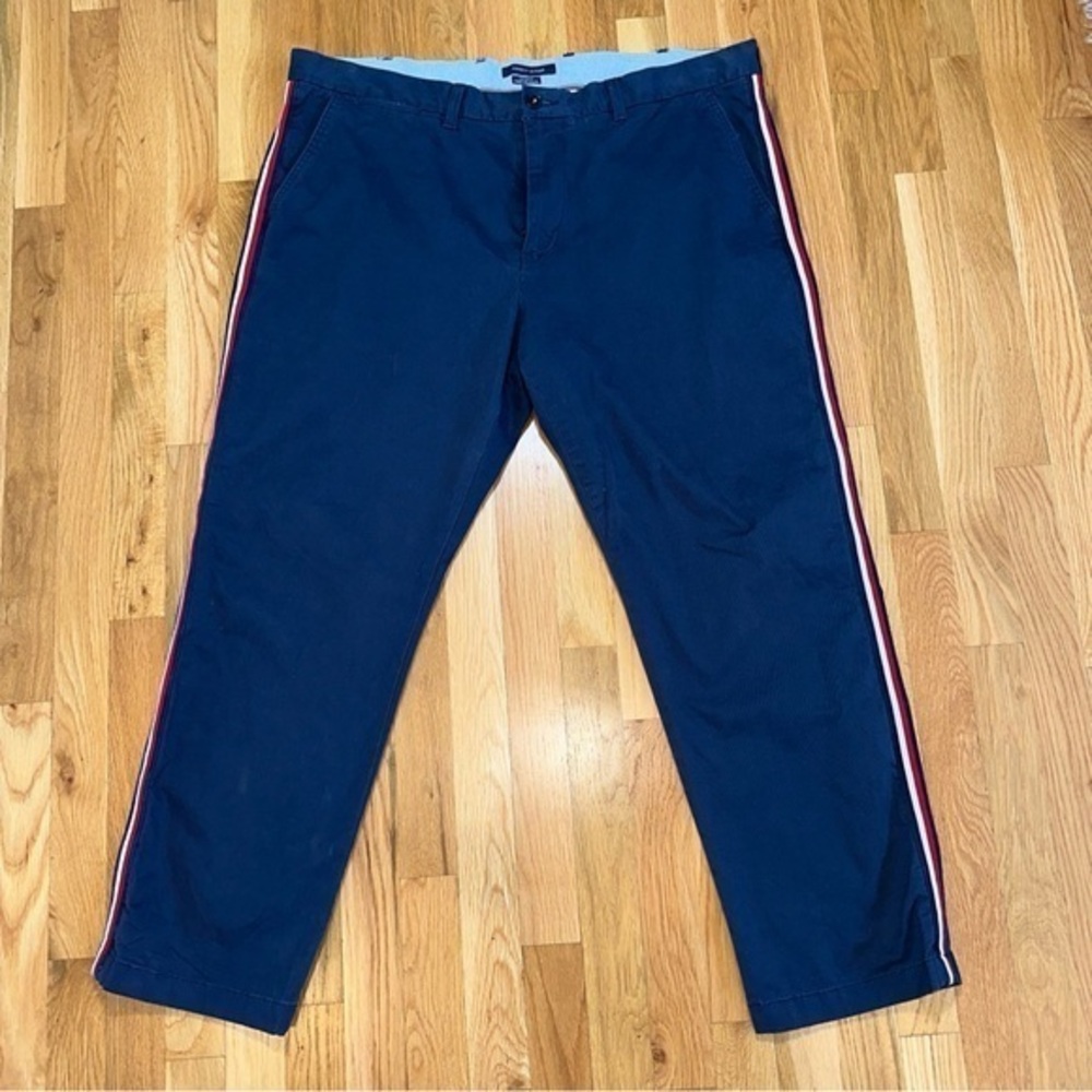 TOMMY‎ HILFGER CHINO PAMTS BLUE WITH STRIPES size 40/30